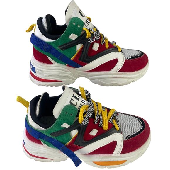CLF Chilifeng Multi Primary Color Funky Suede Streetwear Sneaker Multi Laces S39 - Picture 5 of 14